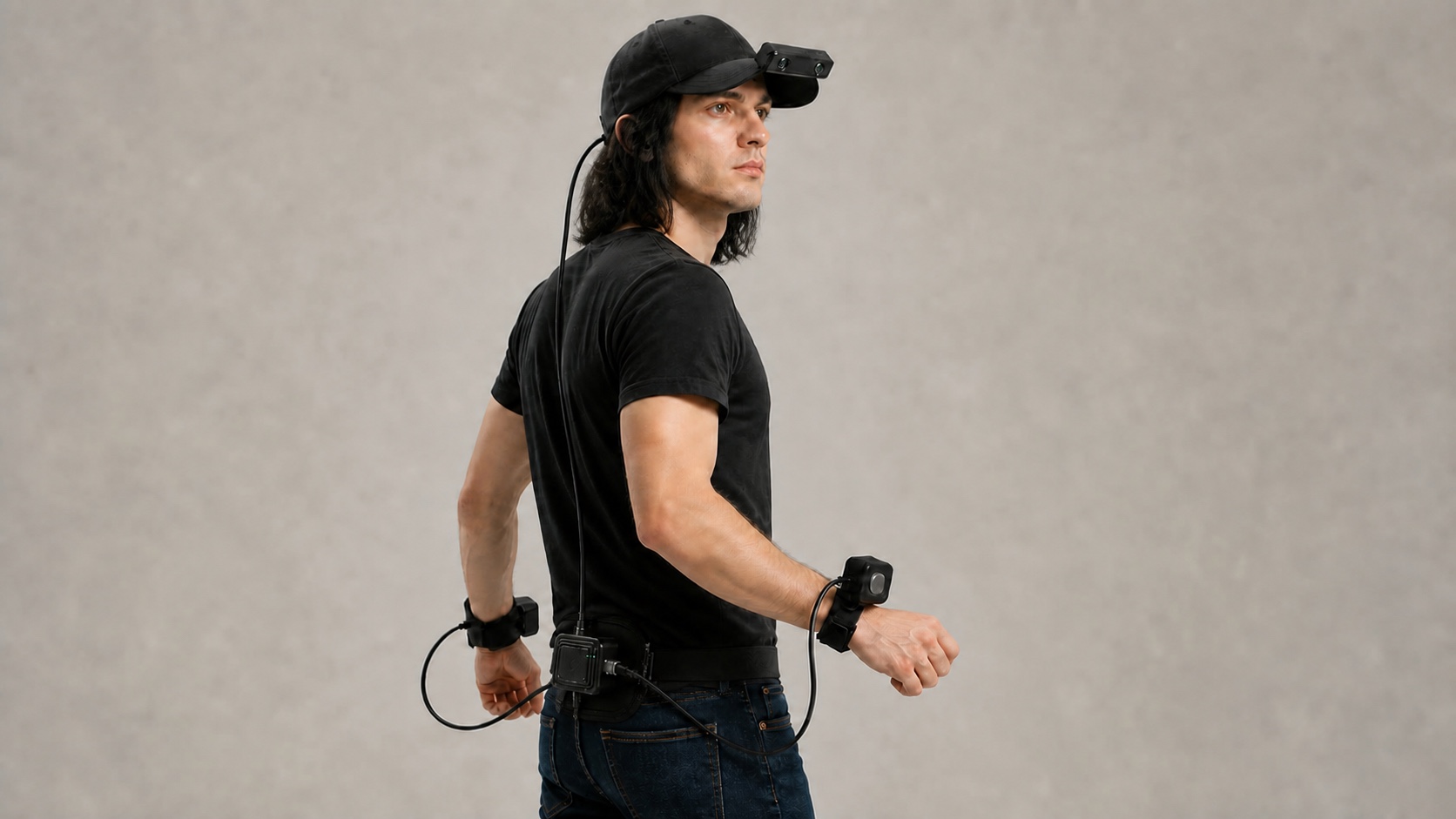 OpenRobot Full Rig with Stereo head camera, two wrist-mounted Mono cameras, and a back-mounted shared receiver